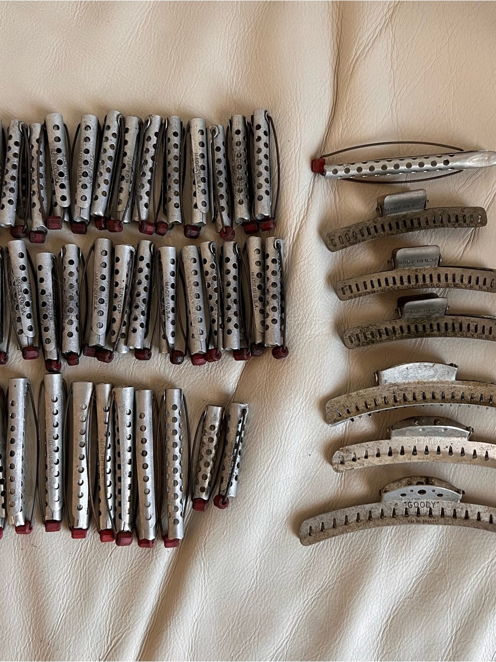 Vintage Metal Hair Rollers with Clips Goody Made in USA